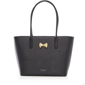 NWT Ted Baker Taleen Black Leather Shopper Tote Bag